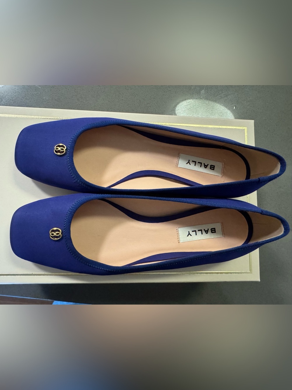 [New] Bally Marine 50 silk fabric ballet flat